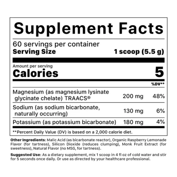 Jigsaw MagSoothe Magnesium powder supplement facts